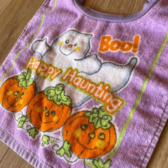 Vintage Hamco 2004 Y2K Halloween Baby Bib Retro Boo Ghost Spooky Gift Festive - Picture 2 of 6